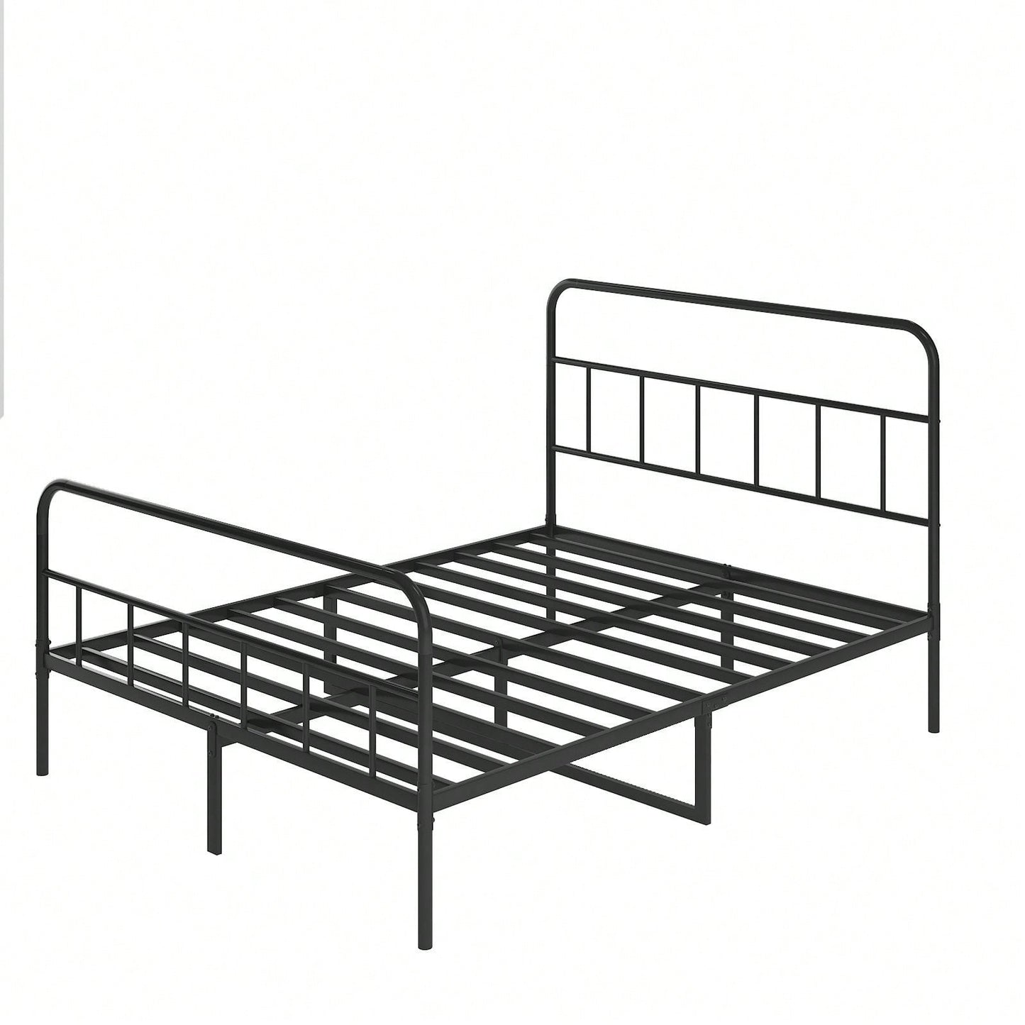 Queen Size Metal Platform Bed Frame With Headboard, Sturdy Metal Frame, No Box Spring Needed