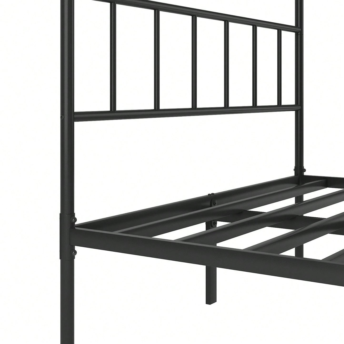 Queen Size Metal Platform Bed Frame With Headboard, Sturdy Metal Frame, No Box Spring Needed