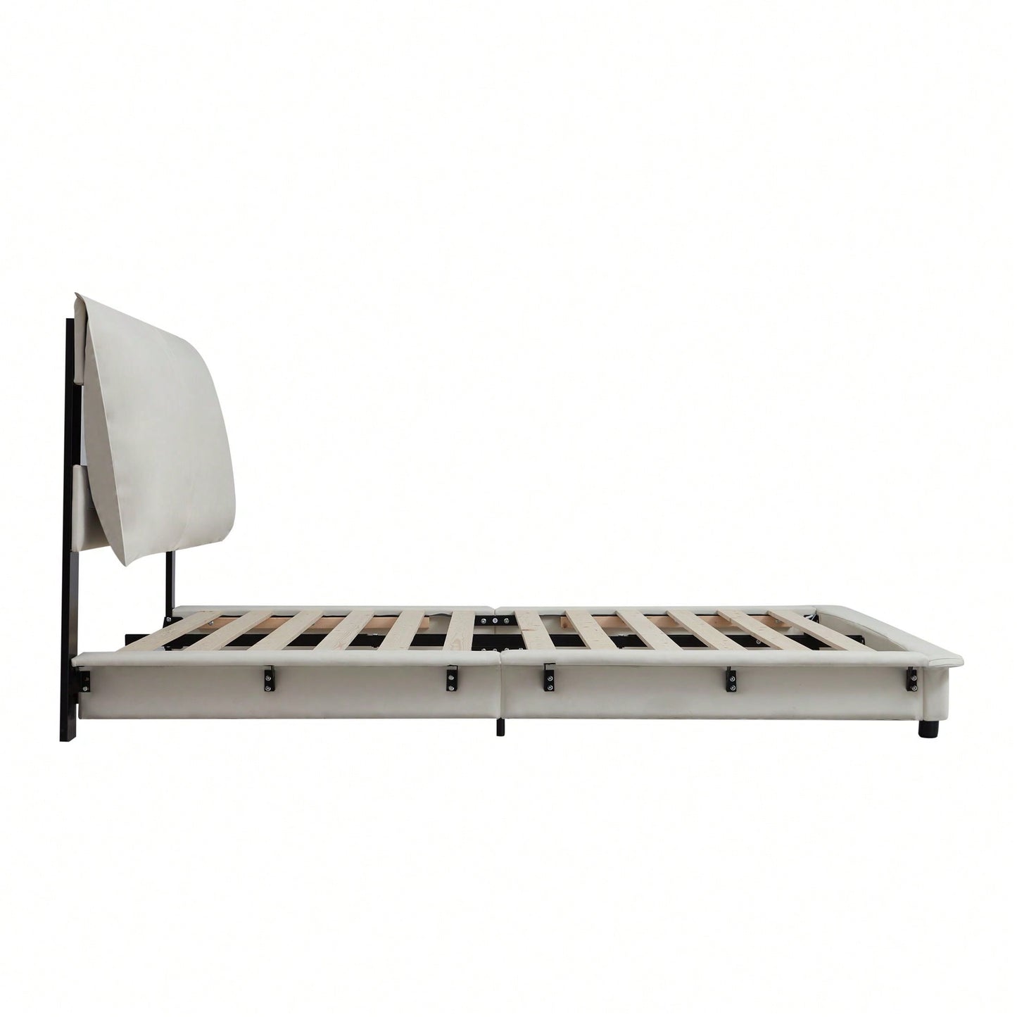 Full Size Upholstered Platform Bed With Sensor Light And Ergonomic Design Backrests