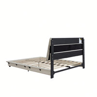 Full Size Upholstered Platform Bed With Sensor Light And Ergonomic Design Backrests