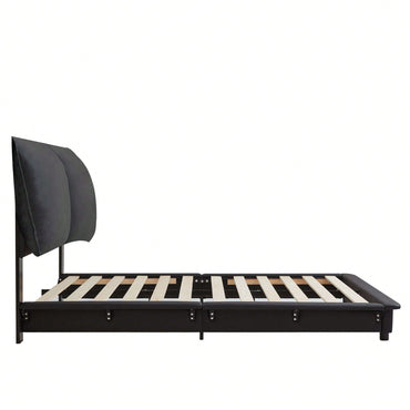 Full Size Upholstered Platform Bed With Sensor Light And Ergonomic Design Backrests