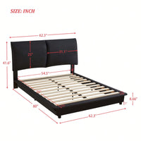 Full Size Upholstered Platform Bed With Sensor Light And Ergonomic Design Backrests