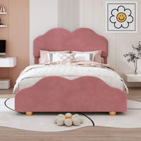 Full Size Cloud-Shaped Platform Bed With Eye-Catching Design And Lively Colors