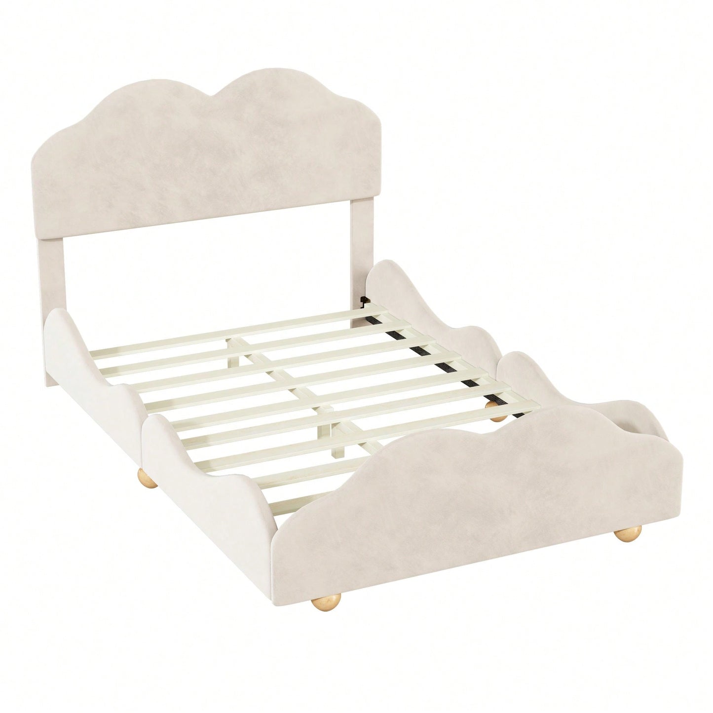 Full Size Cloud-Shaped Platform Bed With Eye-Catching Design And Lively Colors