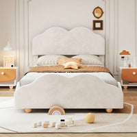 Full Size Cloud-Shaped Platform Bed With Eye-Catching Design And Lively Colors