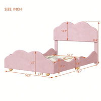 Full Size Cloud-Shaped Platform Bed With Eye-Catching Design And Lively Colors