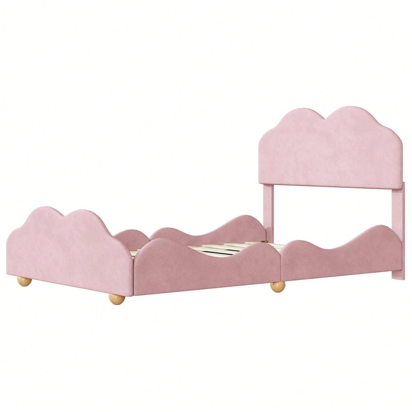 Full Size Cloud-Shaped Platform Bed With Eye-Catching Design And Lively Colors