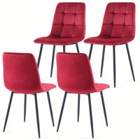 Set Of 4, Velvet Dining Chairs Modern Kitchen Dining Room Chairs