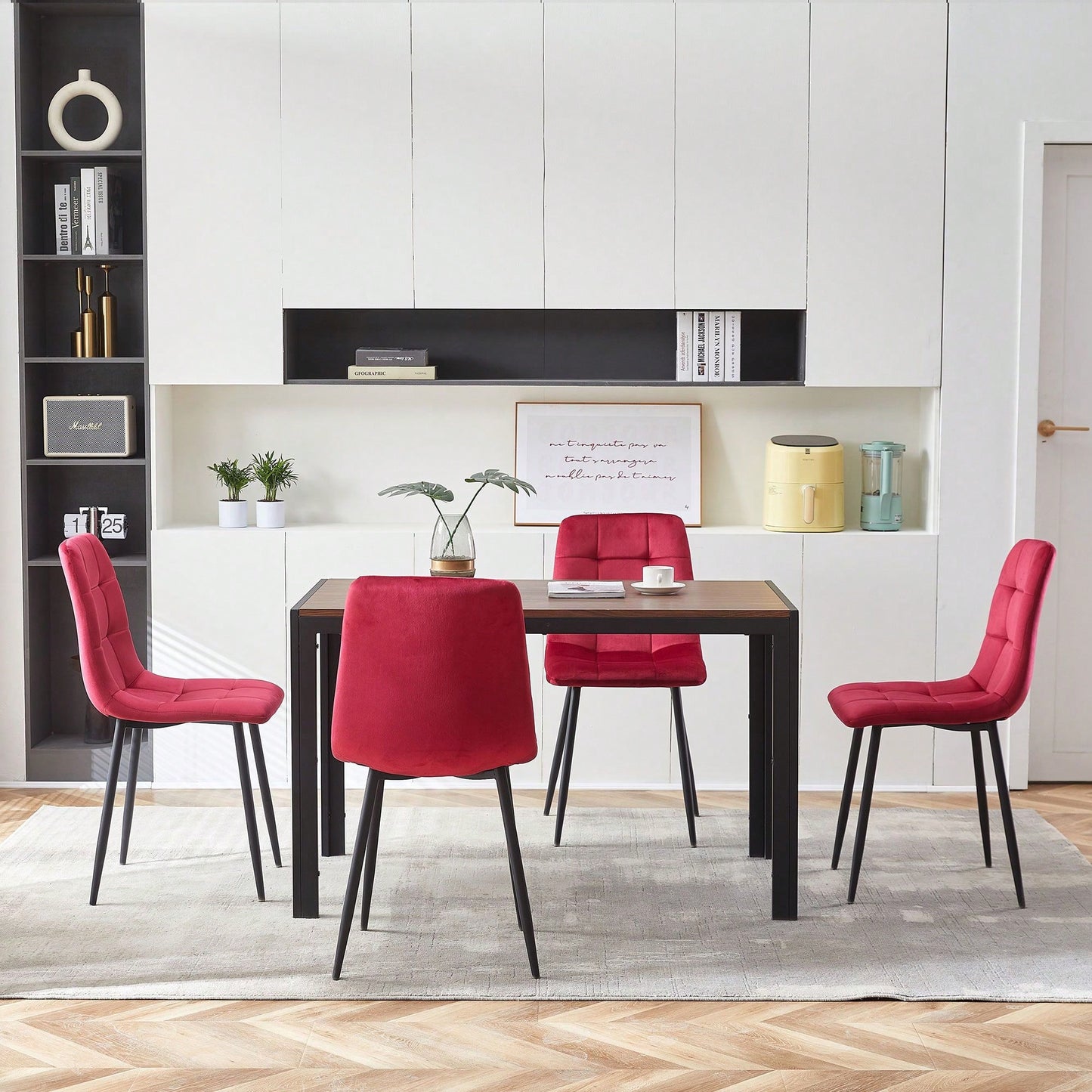 Set Of 4, Velvet Dining Chairs Modern Kitchen Dining Room Chairs