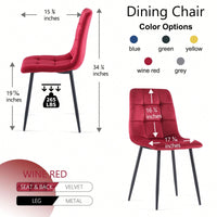 Set Of 4, Velvet Dining Chairs Modern Kitchen Dining Room Chairs