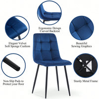 Set Of 4, Velvet Dining Chairs Modern Kitchen Dining Room Chairs