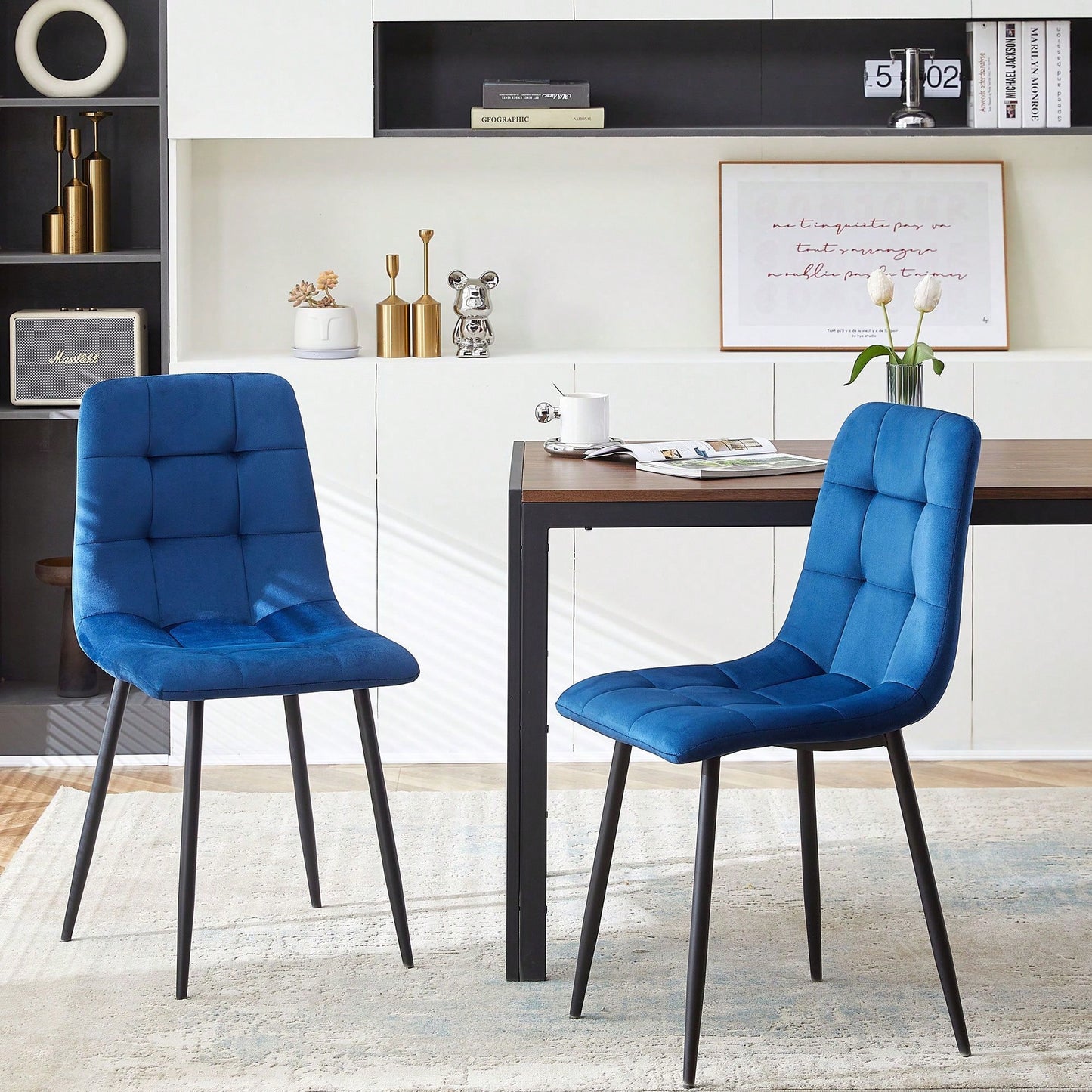 Set Of 4, Velvet Dining Chairs Modern Kitchen Dining Room Chairs