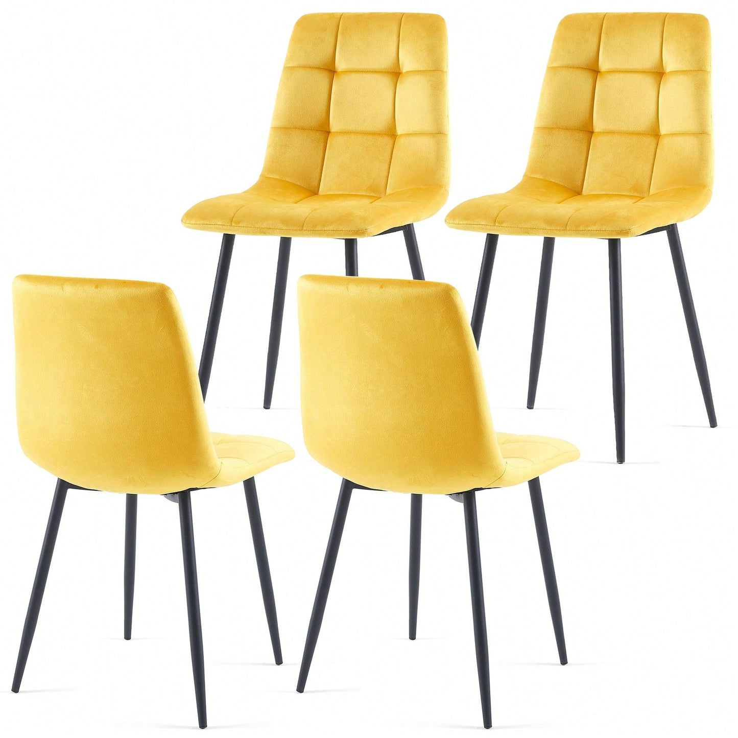 Set Of 4, Velvet Dining Chairs Modern Kitchen Dining Room Chairs