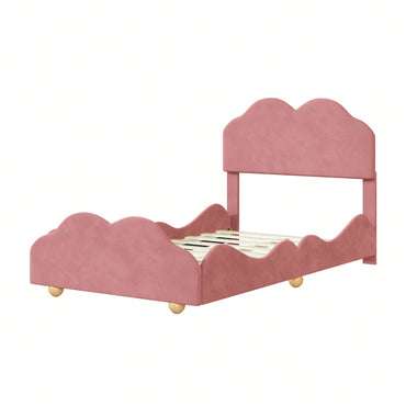Twin Size Cloudscape Scalloped Upholstered Bed