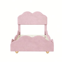 Twin Size Cloudscape Scalloped Upholstered Bed