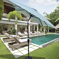 6x9ft Waterproof Patio Umbrella with Crank and Tilt for Garden Backyard Pool Area