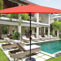 6x9ft Waterproof Patio Umbrella with Crank and Tilt for Garden Backyard Pool Area