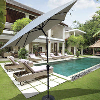 6x9ft Waterproof Patio Umbrella with Crank and Tilt for Garden Backyard Pool Area