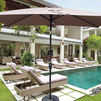 6x9ft Waterproof Patio Umbrella with Crank and Tilt for Garden Backyard Pool Area