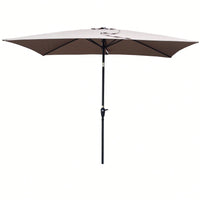 6x9ft Waterproof Patio Umbrella with Crank and Tilt for Garden Backyard Pool Area