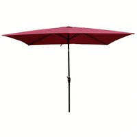 6x9ft Waterproof Patio Umbrella with Crank and Tilt for Garden Backyard Pool Area