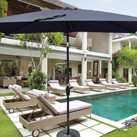 6x9ft Waterproof Patio Umbrella with Crank and Tilt for Garden Backyard Pool Area