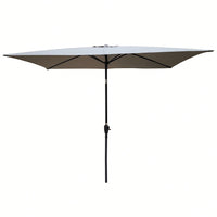 6x9ft Waterproof Patio Umbrella with Crank and Tilt for Garden Backyard Pool Area