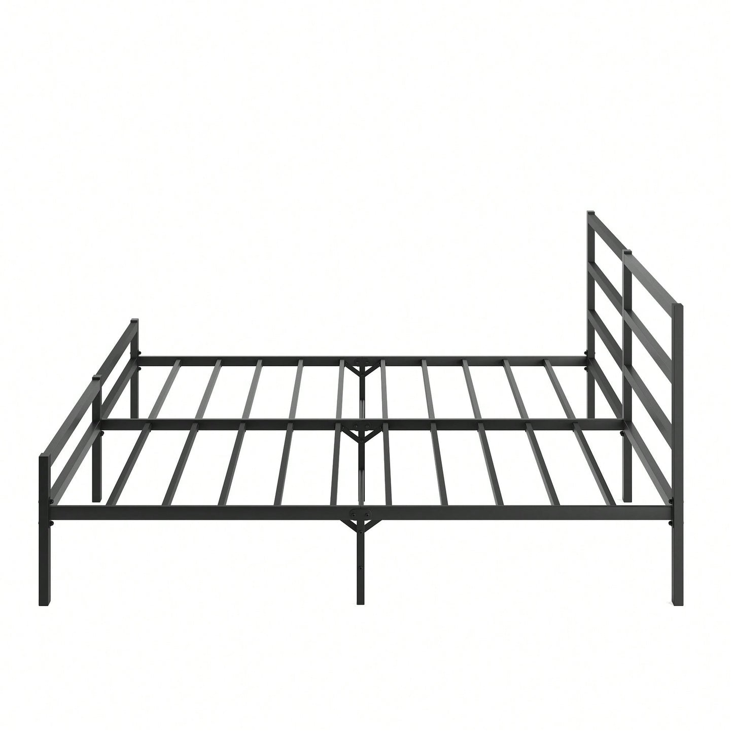King Size Modern Metal Platform Bed With Headboard