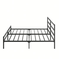 King Size Modern Metal Platform Bed With Headboard