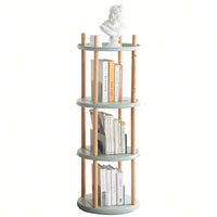 360° Rotating 4 Tier Bookshelf with Ample Storage Compact Design for Living Room Bedroom Study Kitchen