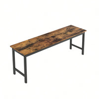 3 Pieces Farmhouse Kitchen Table Set With Two Benches, Metal Frame And MDF Board