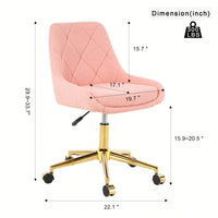 Soft Teddy Fleece Dining Chair with Gold Legs Adjustable Height Space Saving Design
