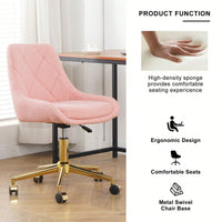 Soft Teddy Fleece Dining Chair with Gold Legs Adjustable Height Space Saving Design