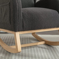 Teddy Fabric Rocking Chair With Packet Wood Legs