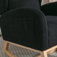 Teddy Fabric Rocking Chair With Packet Wood Legs