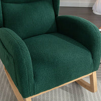 Teddy Fabric Rocking Chair With Packet Wood Legs