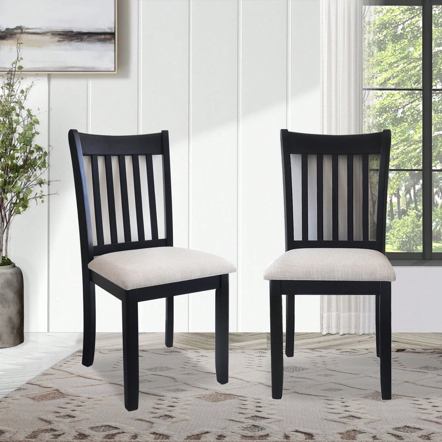 Set Of 2, Elegant And Durable Wooden Dining Chairs Enhance Your Space With Style And Comfort