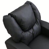Kids Recliner Chair, Black PVC, Suitable For Any Scene, Sturdy, DURABLE CONSTRUCTION, Easy Assembly, ERGONOMIC DESIGN