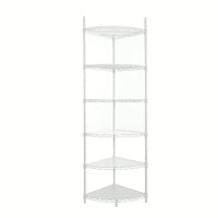 Adjustable 6 Tier Corner Wire Shelf Rack Heavy Duty Chrome Storage for Bathroom Kitchen Living Room