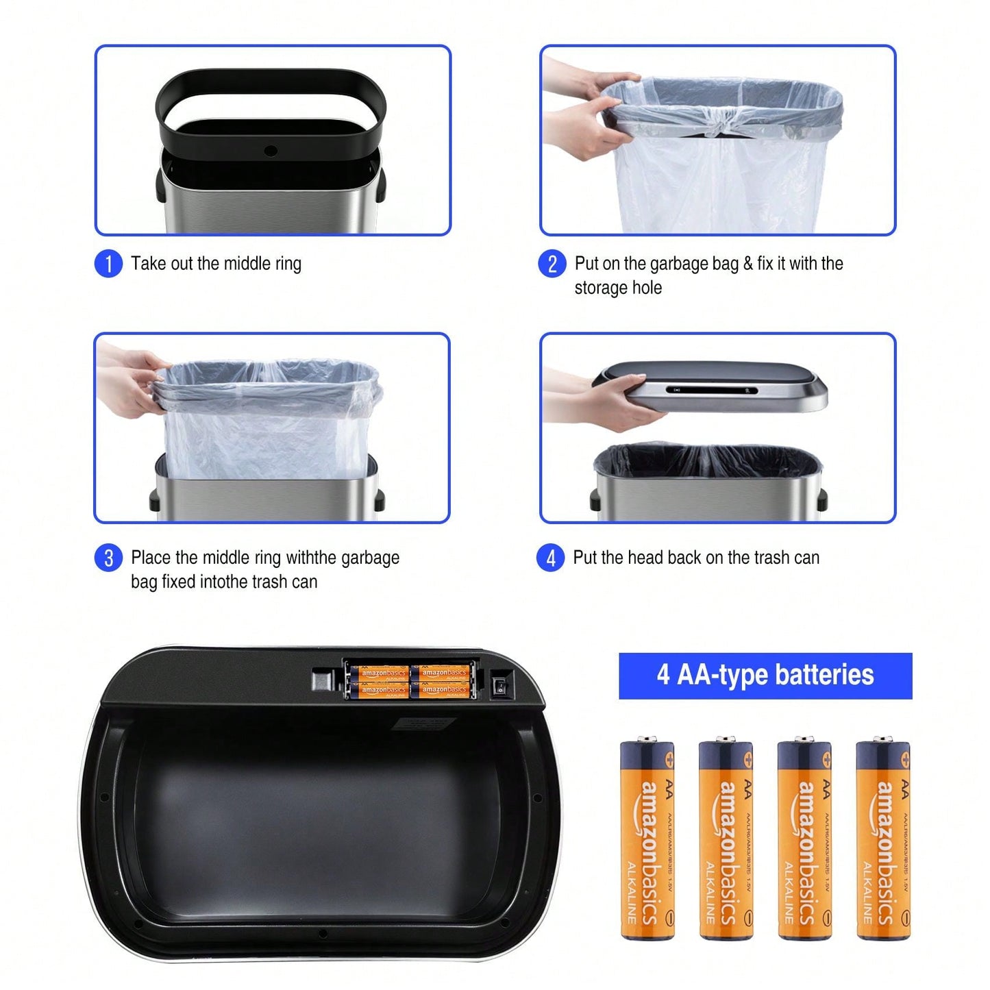 Introducing The 50L Smart Automatic Trash Can Hands-Free Operation, Silent Lid Closure, And Large Capacity