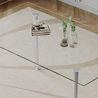 Stylish Minimalist Dining Table With Tempered Glass Top - Durable, Elegant, And Functional