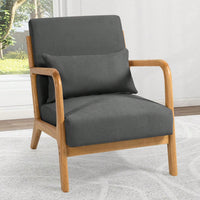 Solid Wood Leisure Chair With Mid-Century Modern Accent Sofa