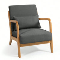 Solid Wood Leisure Chair With Mid-Century Modern Accent Sofa