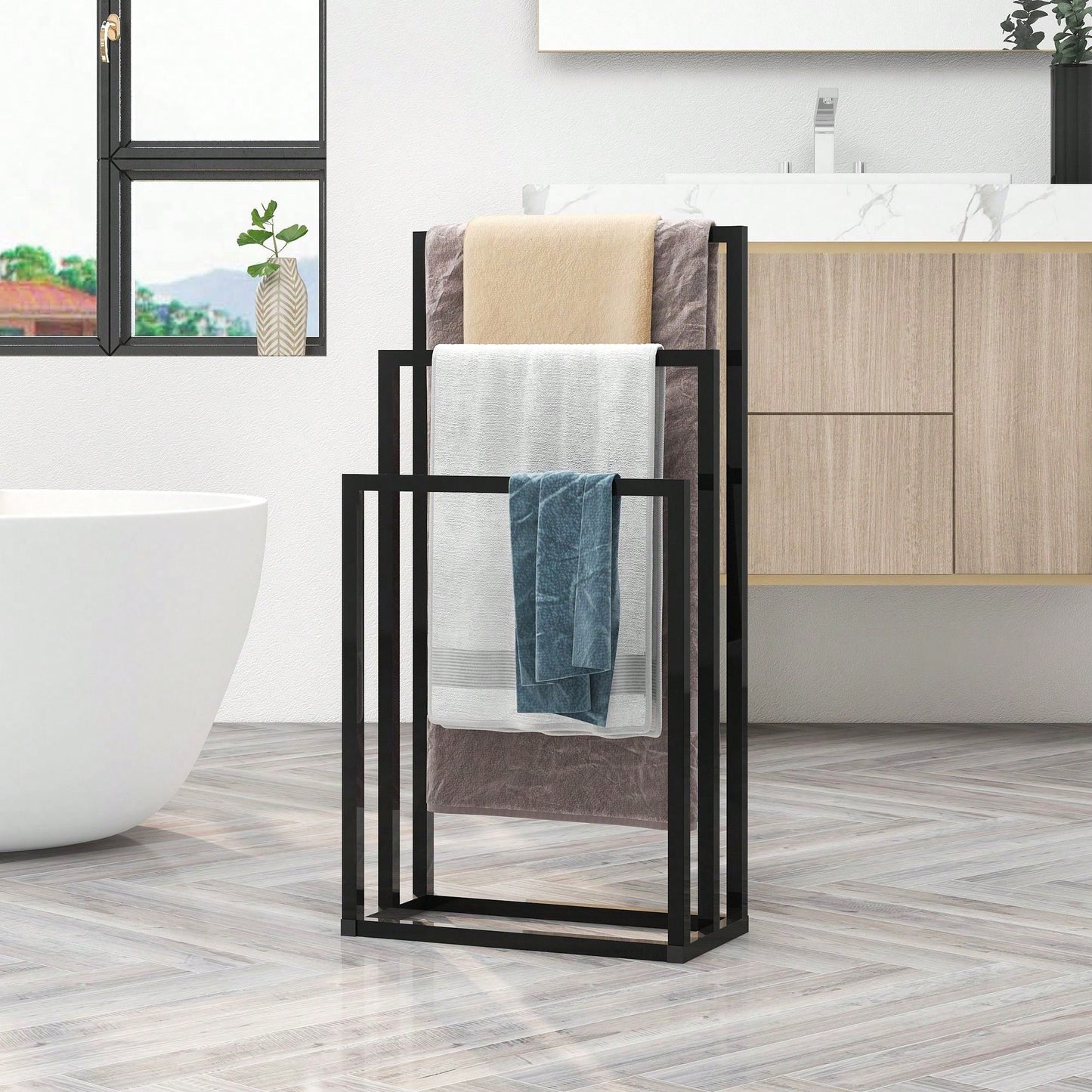Freestanding Towel Rack 3 Tiers Hand Towel Holder Organizer For Bathroom Accessories