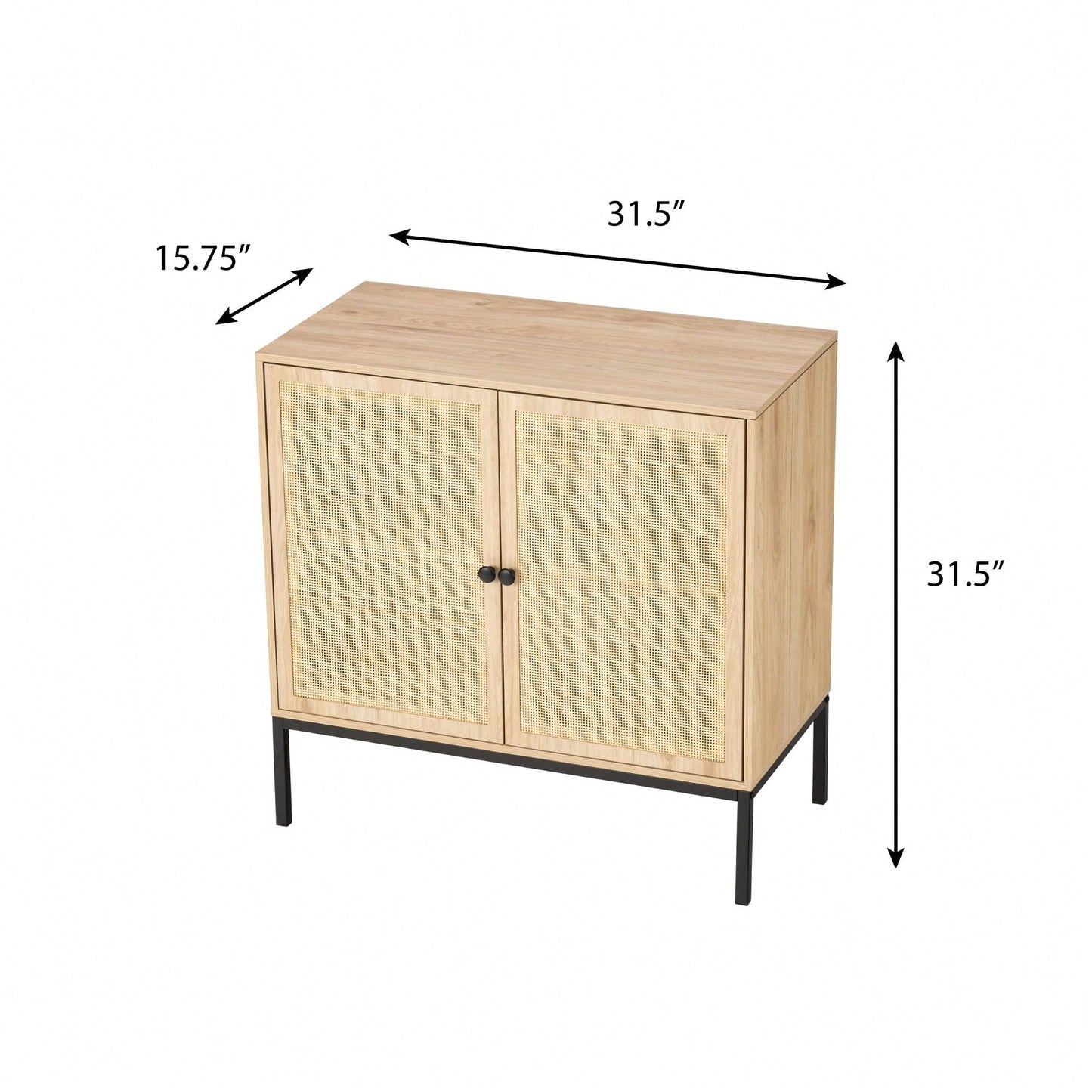 Console Table  Side Table With Rattan Doors