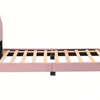 Twin Size Platform Bed For Kids, With Slatted Bed Base, No Box Spring Needed, Shell Design
