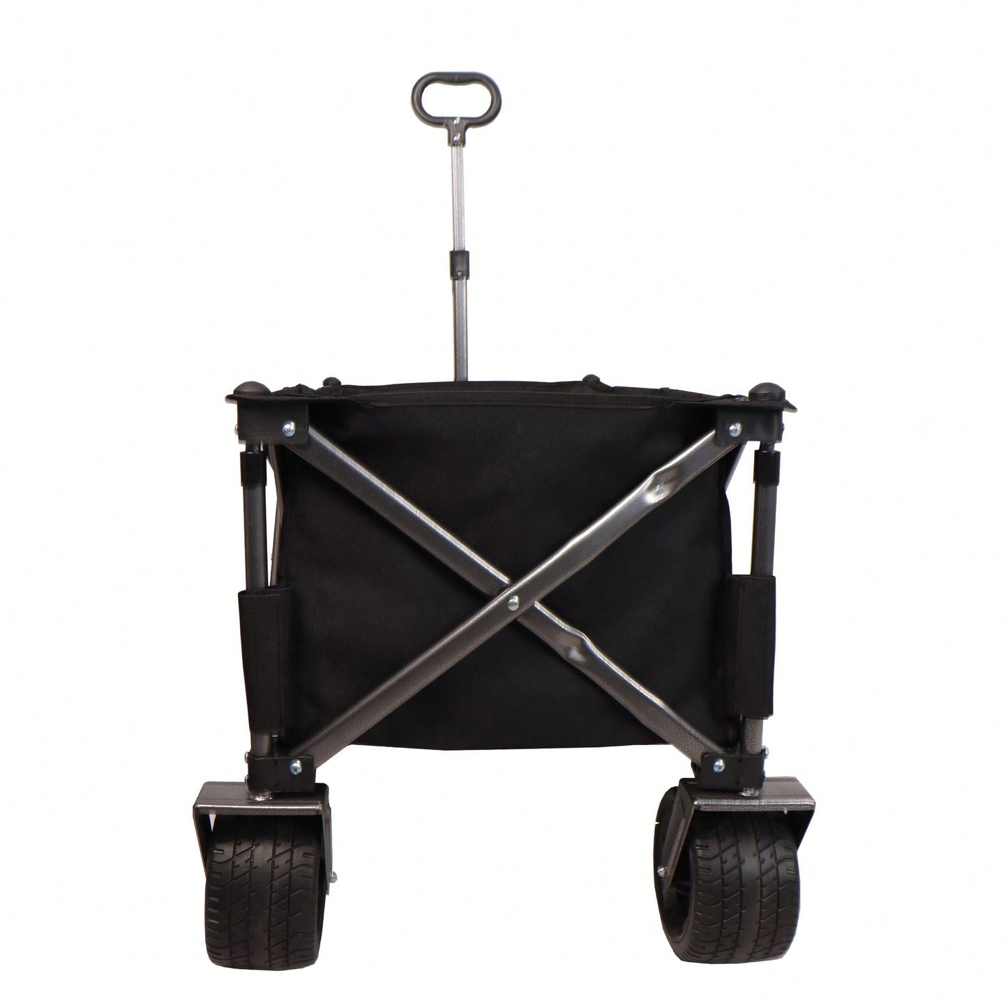 Heavy Duty Folding Beach Wagon Cart with Big Wheels Adjustable Handle and Drink Holders for Outdoor Camping Shopping and Gardening