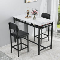 3 Piece Dining Room Table Set With 2 Upholstered Chairs