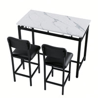 3 Piece Dining Room Table Set With 2 Upholstered Chairs