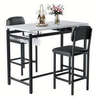 3 Piece Dining Room Table Set With 2 Upholstered Chairs